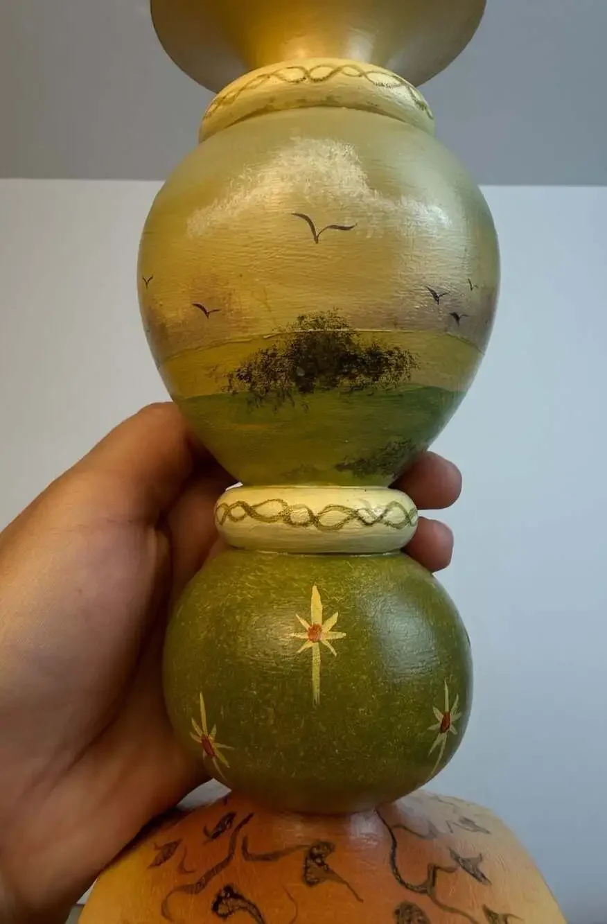 Gracey Knight Ltd Serra Bella Hand Painted Wooden Candlestick Holder